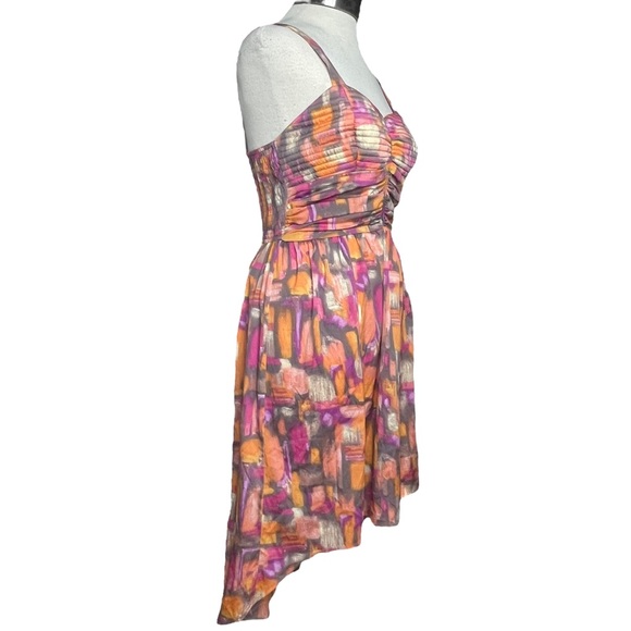 Band Of Gypsies Midi Length High-Low Wide Strap Smocked Back Dress Sz Md - Picture 3 of 11